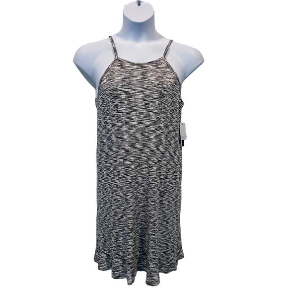 O'NEILL WOMENS SIZE LARGE MORETTE SPACEDYE KNIT TANK DRESS WHITE BLACK NEW! - Picture 1 of 11